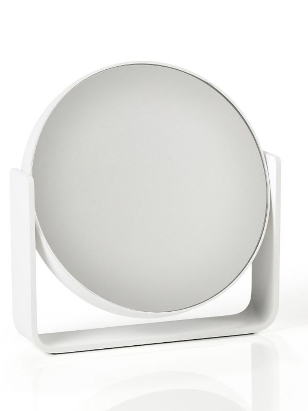 Ume White Round Tabletop Vanity Mirror by
